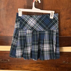 American Eagle Outfitters Blue and Green Plaid Mini Skirt